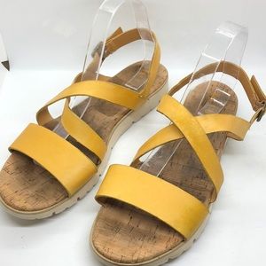 Kork Ease Sindre Leather Sandals Yellow